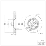 Dynamic Friction 2008-2021 Lexus NX200T Front Brake Rotor (328x28 Vented) by Dynamic Friction Company 600-76138