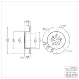 Dynamic Friction 2008-2013 Toyota Highlander Rear Brake Rotor (309x10 Solid) by Dynamic Friction Company 600-76139