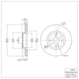 Dynamic Friction 2001-2005 Mazda Miata Front Brake Rotor (269.5x22 Vented) by Dynamic Friction Company 600-80036
