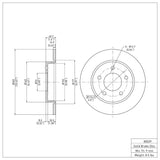 Dynamic Friction 2004-2013 Mazda 3 Rear Brake Rotor (265x11 Solid) by Dynamic Friction Company 600-80039