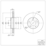 Dynamic Friction 2004-2013 Mazda 3 Front Brake Rotor (278x25 Vented) by Dynamic Friction Company 600-80041