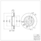 Dynamic Friction 2007-2015 Mazda CX-9 Rear Brake Rotor (324x18 Vented) by Dynamic Friction Company 600-80068