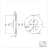 Dynamic Friction 2016-2025 Mazda MX-5 Miata Front Brake Rotor (280x22 Vented) by Dynamic Friction Company 600-80073