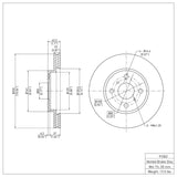 Dynamic Friction 2004-2006 Scion XA Front Brake Rotor (255x22 Vented) by Dynamic Friction Company 600-91002