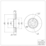 Dynamic Friction 1999-2009 Volvo S60/V70/S80 Front GeoSPEC Coated Rotor (305x28 Vented) by Dynamic Friction Company 604-27025