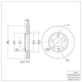 Dynamic Friction 1988-1991 BMW M3 Front GeoSPEC Coated Rotor (280x25 Vented) by Dynamic Friction Company 604-31022