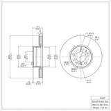Dynamic Friction 1991-2001 BMW 850I Front GeoSPEC Coated Rotor (324x30 Vented) by Dynamic Friction Company 604-31029