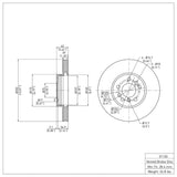 Dynamic Friction 2000-2006 BMW X5 Front GeoSPEC Coated Rotor (332x30 Vented) by Dynamic Friction Company 604-31135