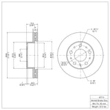 Dynamic Friction 2014-2025 Ram ProMaster 1500 Front GeoSPEC Coated Rotor (300x32 Vented) by Dynamic Friction Company 604-40114