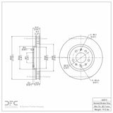 Dynamic Friction 2003-2007 Cadillac CTS Front GeoSPEC Coated Rotor (303x32 Vented) by Dynamic Friction Company 604-46012