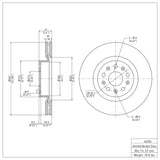 Dynamic Friction 2014-2025 Cadillac CTS Front GeoSPEC Coated Rotor (345x30 Vented) by Dynamic Friction Company 604-46036