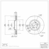 Dynamic Friction 2007-2020 Acura MDX Front GeoSPEC Coated Rotor (330x28 Vented) by Dynamic Friction Company 604-59053