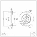 Dynamic Friction 1992-1999 Mercedes-Benz CL500 Rear GeoSPEC Coated Rotor (300x22 Vented) by Dynamic Friction Company 604-63024