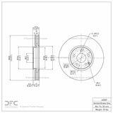 Dynamic Friction 2004-2009 Mercedes-Benz E550 Front GeoSPEC Coated Rotor (330x32 Vented) by Dynamic Friction Company 604-63059