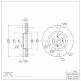 Dynamic Friction 2006-2012 Mercedes-Benz R500 Front GeoSPEC Coated Rotor (330x32 Vented) by Dynamic Friction Company 604-63128