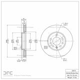Dynamic Friction 2003-2011 Cadillac BLS (Mexico) Front GeoSPEC Coated Rotor (285x24.8 Vented) by Dynamic Friction Company 604-65015