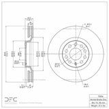 Dynamic Friction 1998-2009 Audi A4 (Mexico) Front GeoSPEC Coated Rotor (321x30 Vented) by Dynamic Friction Company 604-73036