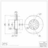 Dynamic Friction 1992-8 Audi A4 (USA/Canada) Front GeoSPEC Coated Rotor (288x25 Vented) by Dynamic Friction Company 604-73041