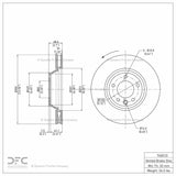 Dynamic Friction 2003-2015 Audi Q7 Left Front GeoSPEC Coated Rotor (350x34 Vented) by Dynamic Friction Company 604-74051D