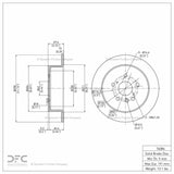 Dynamic Friction 2009-2015 Toyota Venza Rear GeoSPEC Coated Rotor (298x10 Solid) by Dynamic Friction Company 604-76086