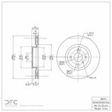 Dynamic Friction 2016-2025 Mazda MX-5 Miata Front GeoSPEC Coated Rotor (280x22 Vented) by Dynamic Friction Company 604-80073