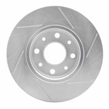 Dynamic Friction 2013-2019 Fiat 500E Rear Left Slotted Silver Brake Rotor by Dynamic Friction Company 611-07005L