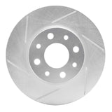 Dynamic Friction 2013-2019 Fiat 500E Rear Left Slotted Silver Brake Rotor by Dynamic Friction Company 611-07005L