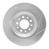 Dynamic Friction 2014-2021 Jeep Cherokee Rear Left Slotted Silver Brake Rotor by Dynamic Friction Company 611-42010L