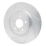 Dynamic Friction 2011-2014 Ford Mustang Front Left Slotted Silver Brake Rotor by Dynamic Friction Company 611-54065L