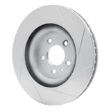 Dynamic Friction 2011-2014 Ford Mustang Front Left Slotted Silver Brake Rotor by Dynamic Friction Company 611-54065L