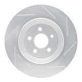 Dynamic Friction 2015-2022 Lincoln Continental Rear Left Slotted Silver Brake Rotor by Dynamic Friction Company 611-55005L