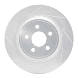 Dynamic Friction 2015-2022 Lincoln Continental Rear Left Slotted Silver Brake Rotor by Dynamic Friction Company 611-55005L