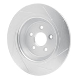 Dynamic Friction 2015-2022 Lincoln Continental Rear Left Slotted Silver Brake Rotor by Dynamic Friction Company 611-55005L