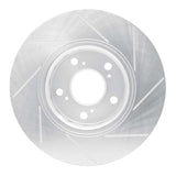 Dynamic Friction 2014-2020 Acura RLX Front Left Slotted Silver Brake Rotor by Dynamic Friction Company 611-58025L