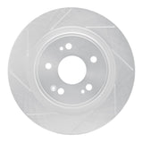 Dynamic Friction 2017-2020 Acura MDX Rear Left Slotted Silver Brake Rotor by Dynamic Friction Company 611-58030L