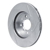 Dynamic Friction 1990-2014 Honda City (Mexico) Front Left Slotted Silver Brake Rotor by Dynamic Friction Company 611-59016L