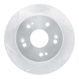 Dynamic Friction 1997-2015 Honda Civic Coupe Rear Left Slotted Silver Brake Rotor by Dynamic Friction Company 611-59024L