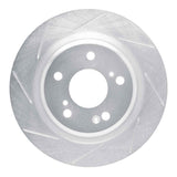 Dynamic Friction 2017-2021 Honda Civic Hatchback Rear Left Slotted Silver Brake Rotor by Dynamic Friction Company 611-59067L