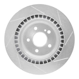 Dynamic Friction 2007-2014 Mercedes-Benz CL550 Rear Left Slotted Silver Brake Rotor by Dynamic Friction Company 611-63076L