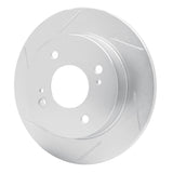 Dynamic Friction 1989-1998 Nissan 240SX Rear Left Slotted Silver Brake Rotor by Dynamic Friction Company 611-67029L