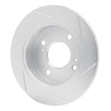 Dynamic Friction 1989-1998 Nissan 240SX Rear Left Slotted Silver Brake Rotor by Dynamic Friction Company 611-67029L