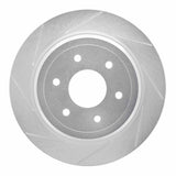 Dynamic Friction 2016-2021 Nissan Titan XD Rear Left Slotted Silver Brake Rotor by Dynamic Friction Company 611-67109L