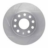 Dynamic Friction 2005-2022 Audi A3 Rear Left Slotted Silver Brake Rotor by Dynamic Friction Company 611-74031L