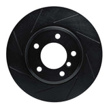 R1 Concepts 99-08 BMW 323i Front Left Slotted Black Brake Rotor