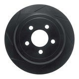 R1 Concepts 07-12 Jeep Liberty Rear Left Slotted Black Brake Rotor by R1 Concepts RNC-613-42019L