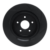 R1 Concepts 05-13 Chevrolet Corvette Rear Left Slotted Black Brake Rotor