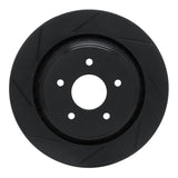 R1 Concepts 05-13 Chevrolet Corvette Rear Left Slotted Black Brake Rotor