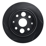 R1 Concepts 86-89 Acura Integra Rear Left Slotted Black Brake Rotor by R1 Concepts RNC-613-58000L