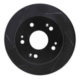 R1 Concepts 97-15 Honda Civic Coupe Rear Left Slotted Black Brake Rotor