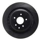 R1 Concepts 08-20 Nissan 350Z Rear Left Slotted Black Brake Rotor by R1 Concepts RNC-613-68013L